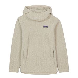 Patagonia Diamond Capra cowl neck cozy fleece hoodie. Size medium. Ivory.